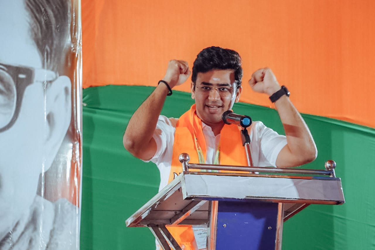 Tejasvi Surya named in the Kejriwal protest charge sheet