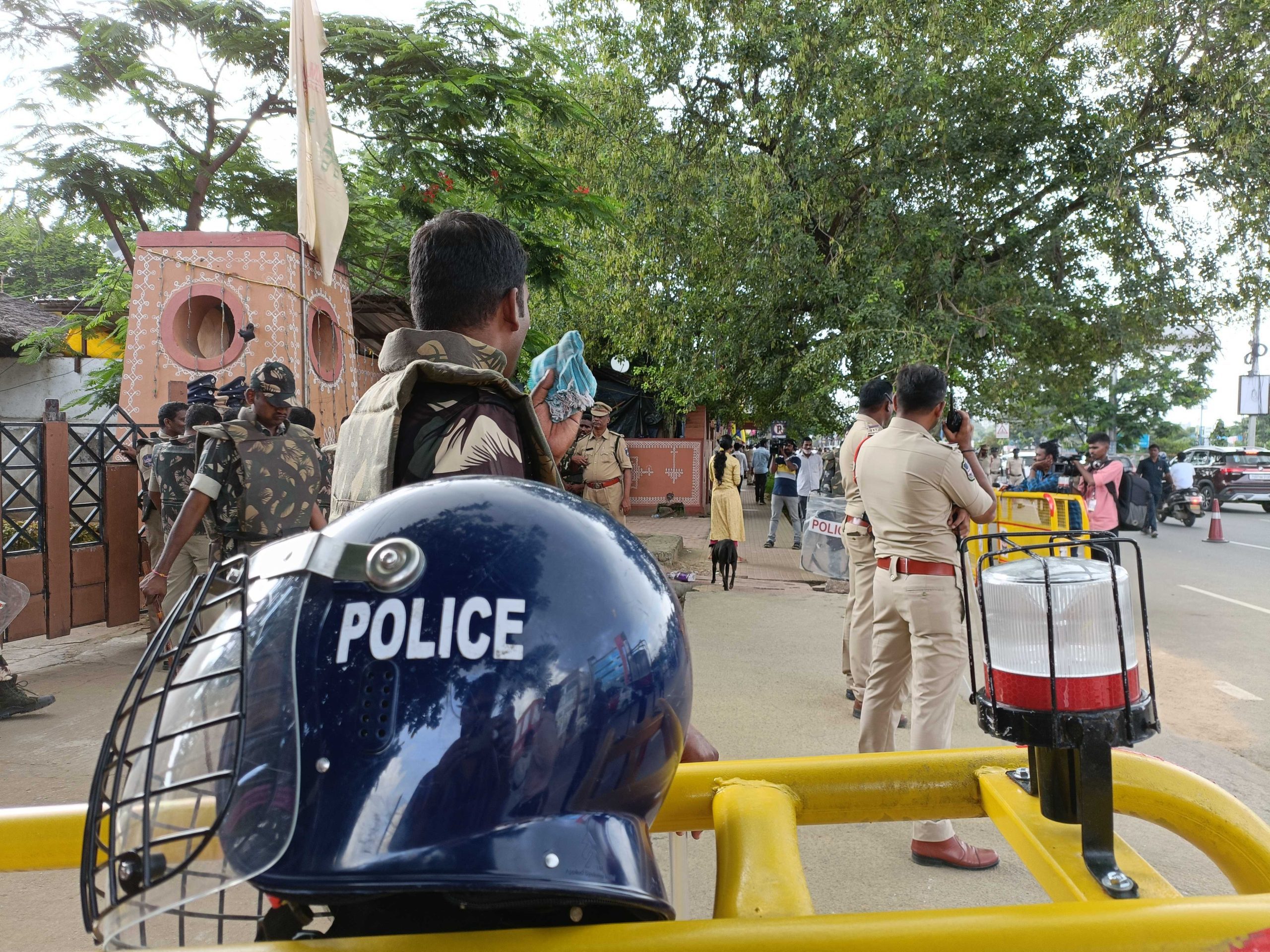 High security for Munawar Faruqui's show in Hyderabad on 20 August. (Sumit Jha)