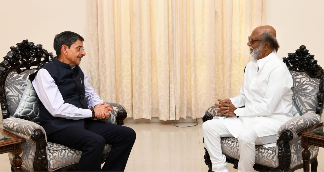 Rajinikanth with Tamil Nadu Governor RN Ravi