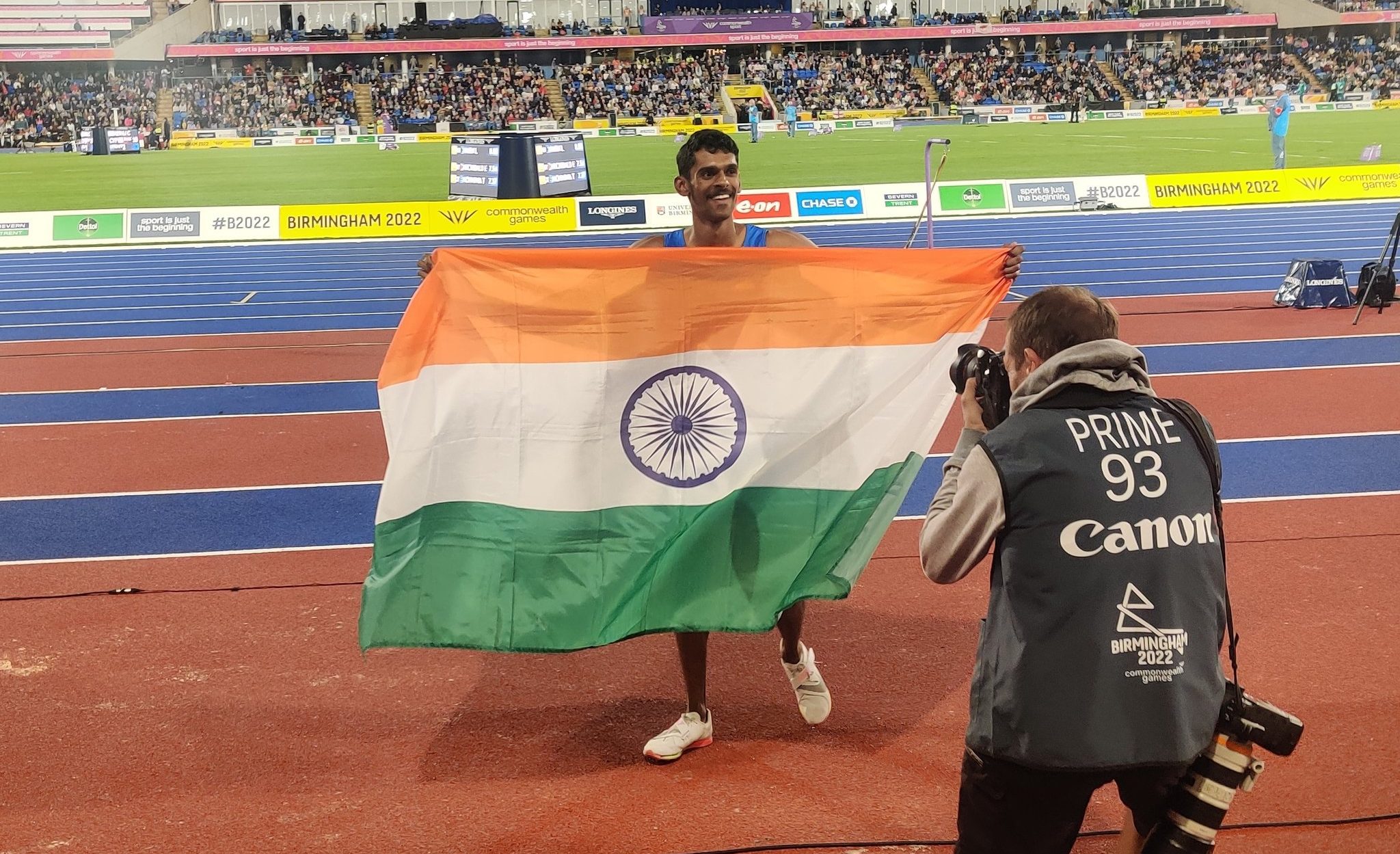 Kerala's Murali Sreeshankar on Friday, 5 August, became the first Indian to win a silver medal at the 2022 Birmingham Commonwealth Games improving upon fellow Keralite Suresh Babu achievement, who lifted a bronze at the 1978 Edmonton edition. (Twitter / SAI Media)