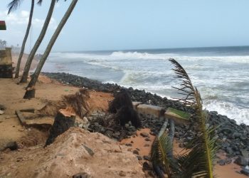 Coastal erosion around Anjengo, Thiruvananthapuram district