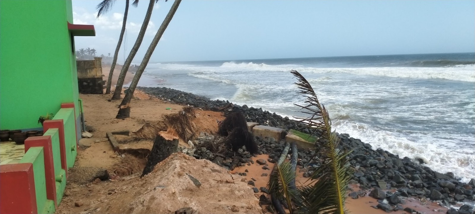Coastal erosion around Anjengo, Thiruvananthapuram district