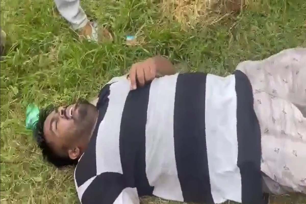 One of the cricket fans collapsed during the stampede occured at the sale of cricket match tickets at Gymkhana grounds in Secunderabad on Thursday, 22 September. (South First)