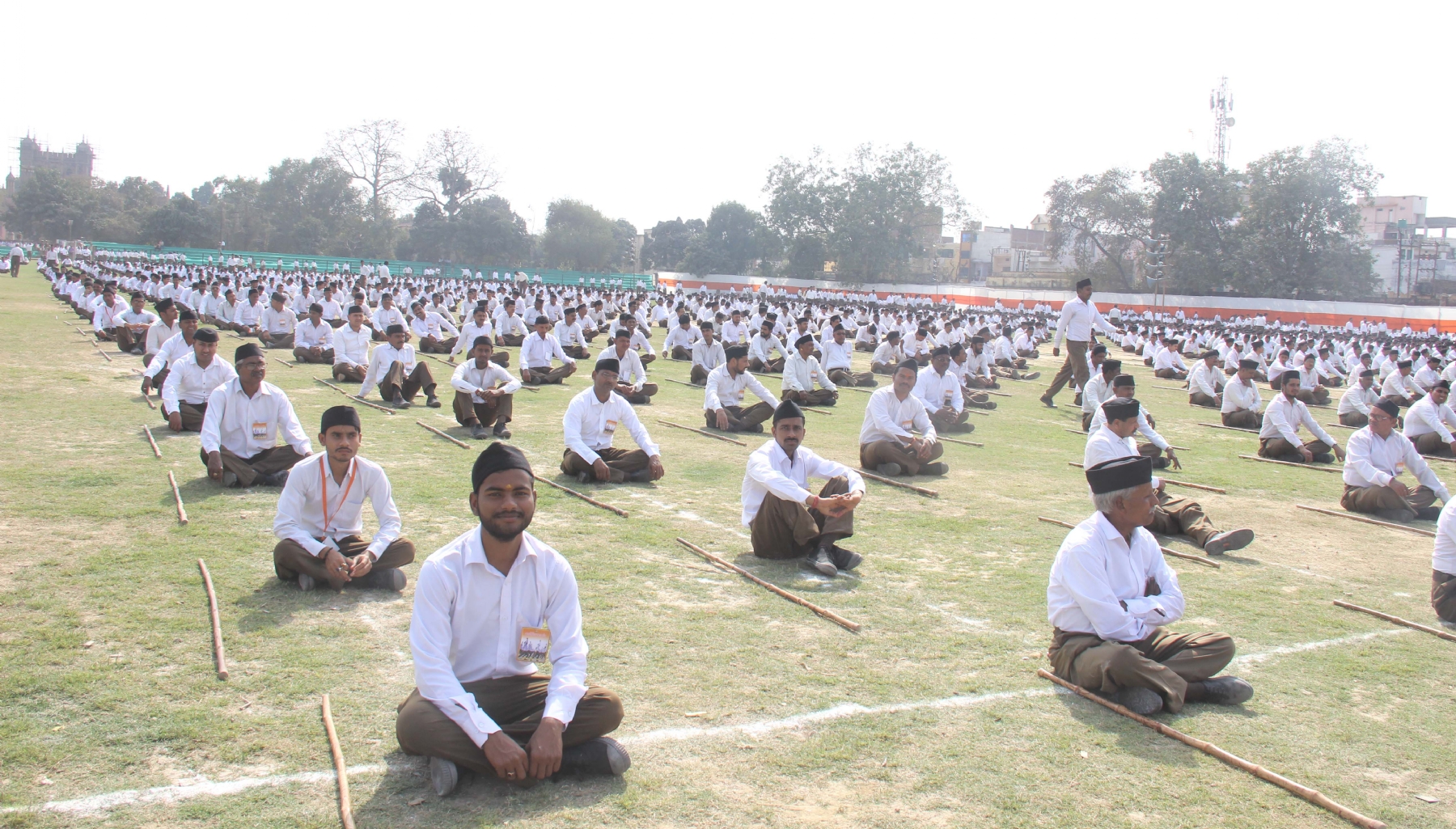 RSS workers at a rally. (Supplied)