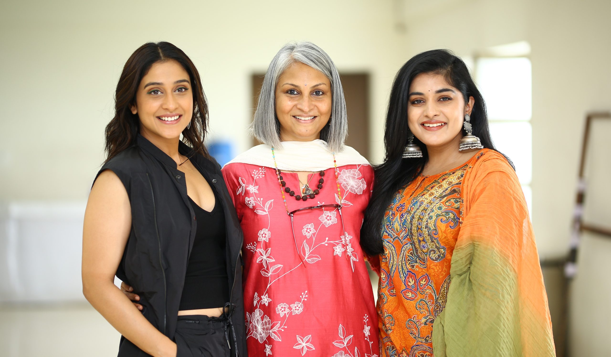 Regina Cassandra and Nivetha Thomas with producer sunitha tati