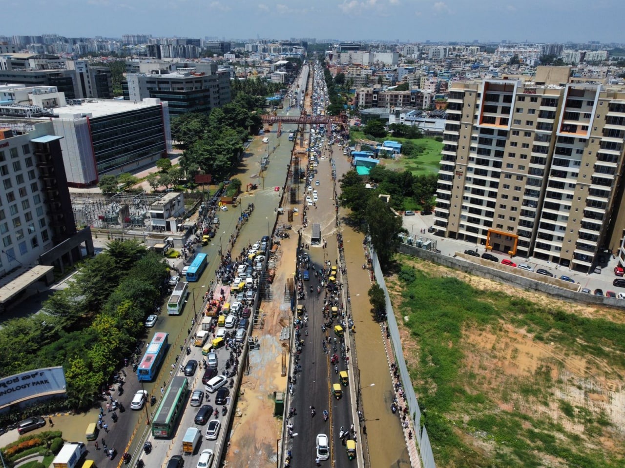 Drone picture of the Outer Ring Road: Courtesy ORRCA