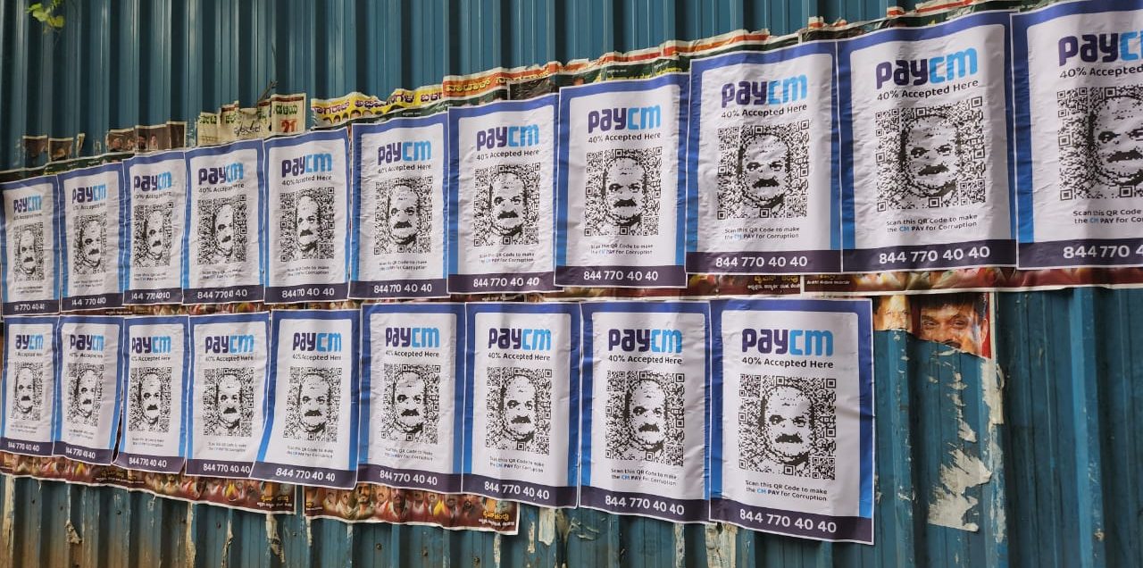 PayCM posters splashed across Central Bengaluru