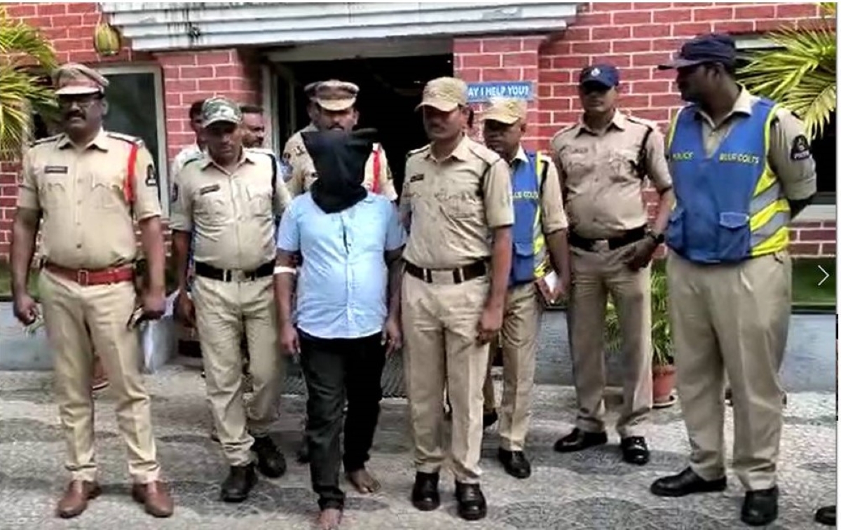 Accused Rajani Kumar in police custody on Wednesday.