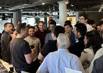 Elon Musk at the Twitter headquarters on 27 October