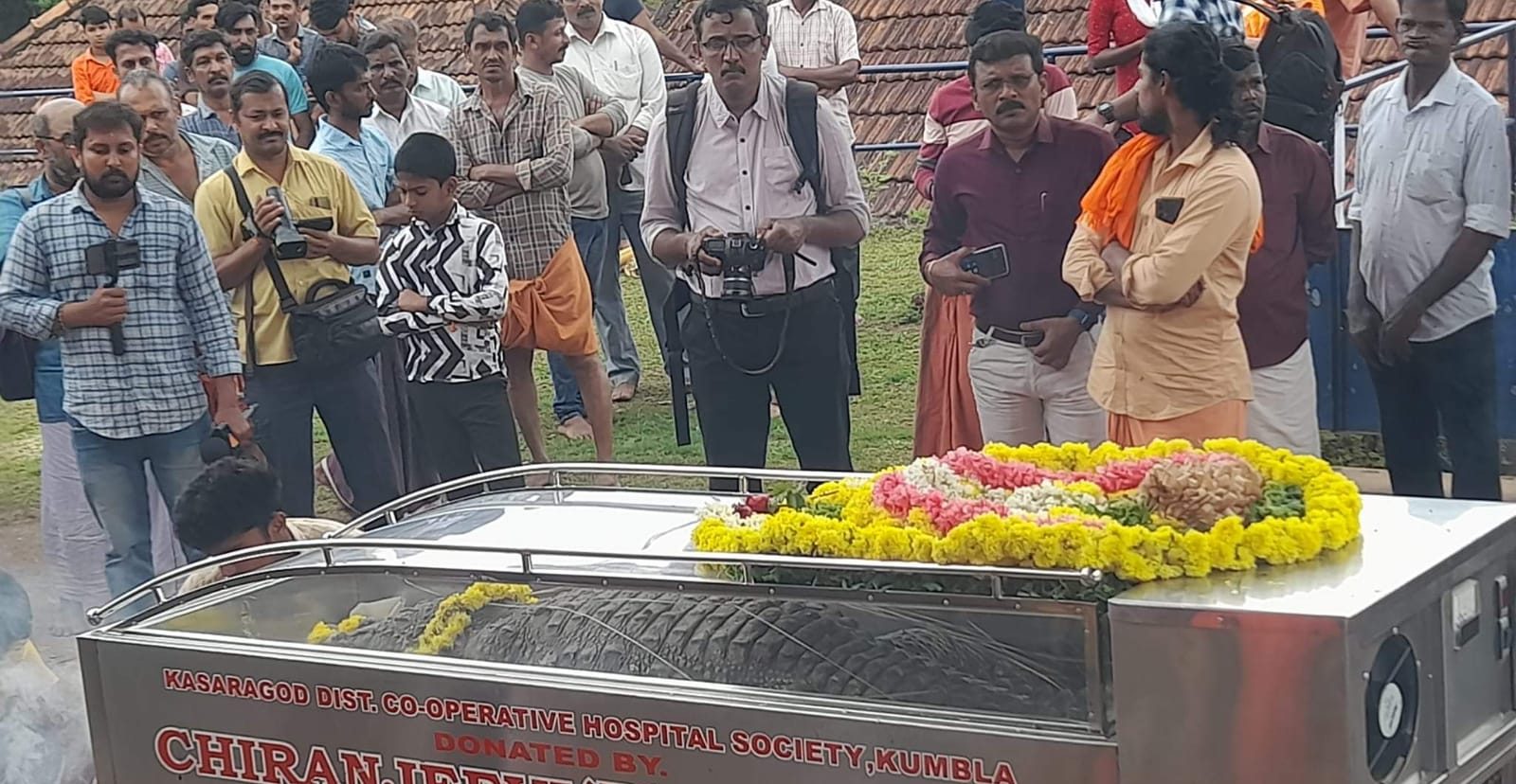 People pay tribute to Babiya, the vegetarian crocodile from Kasargod in Kerala