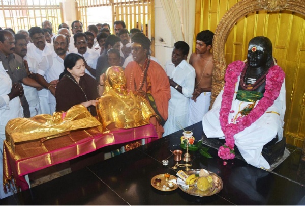 The golden armour, which weighs around 13 kg, was presented by late Chief Minister and AIADMK supremo J Jayalalithaa in 2014 as a tribute to Muthuramalinga Thevar.