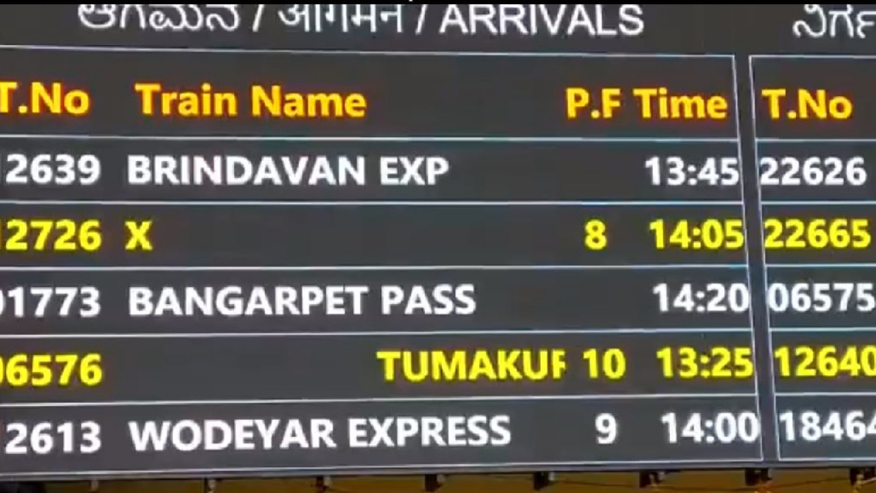 The renamed Tipu Express. The board now shows Wodeyar Express