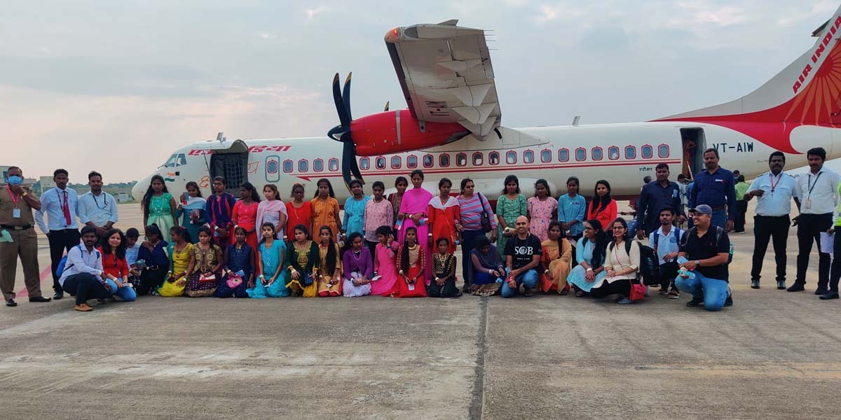 Mysuru-Bengaluru Air India flight with blind children