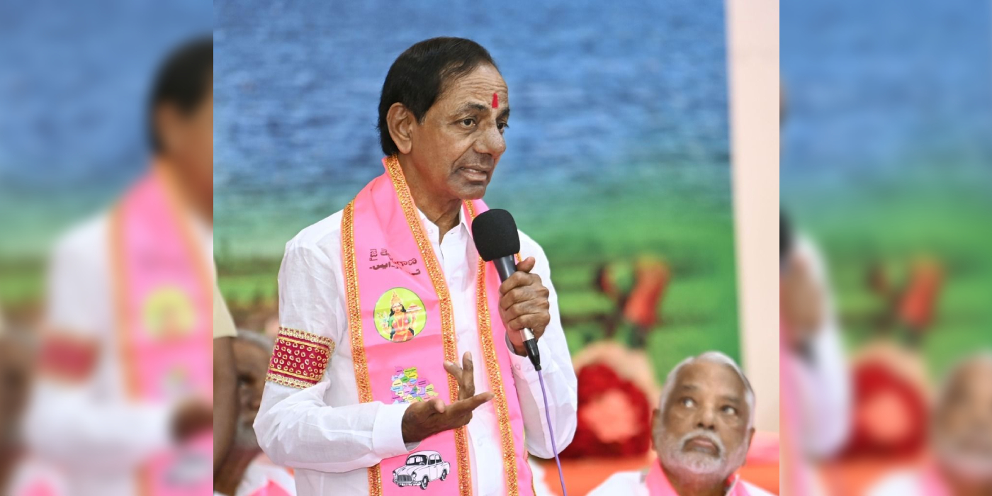 TRS chief K Chandrashekar Rao at the party's joint meeting in Hyderabad on Tuesday, 15 November, 2022. (Supplied)
