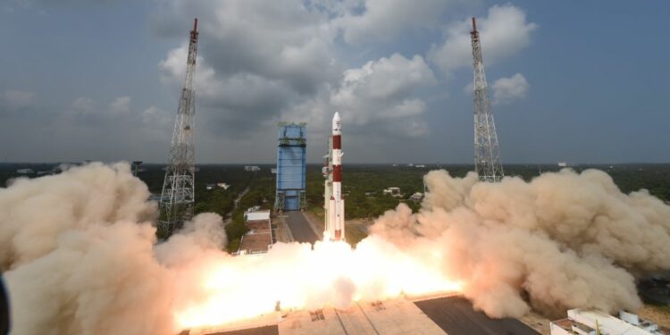 Launch of PSLV with Oceanst and other satellites. (isro/Twitter)
