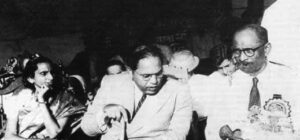 Meenambal (left) and her husband Sivaraj (R) at an All India Scheduled Castes Federation (AISCF) conference in 1945