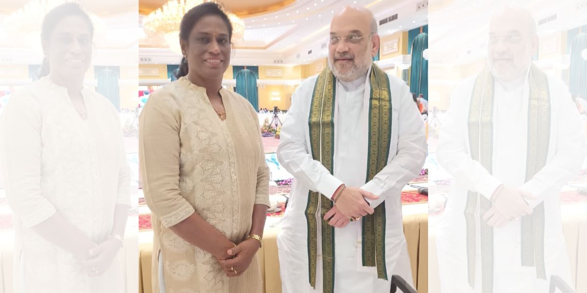 PT Usha with Union Home Minister Amit Shah (PTUshaOfficial/Twitter)