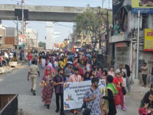 Hundreds of people participated in the pride walk in Hyderabad on Sunday, 13 November (Ajay Tomar/South First).