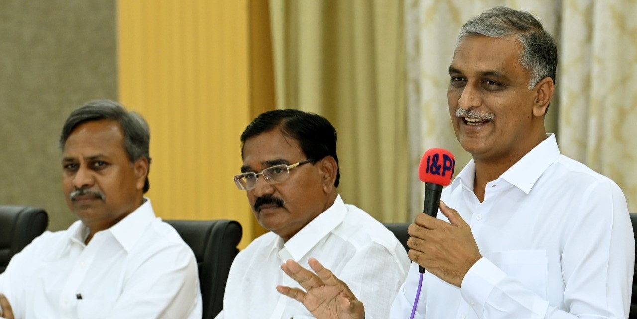 Telangana Finance Minister T Harish Rao interacts with reporters in Hyderabad on Thursday, 10 November, 2022. (Supplied)