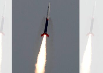The ascend of Vikram S rocket. (isro/Twitter)