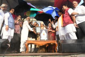 Sudha Murthy at an event honouring late Dr Puneeth Rajkumar on 1 November. (Supplied)