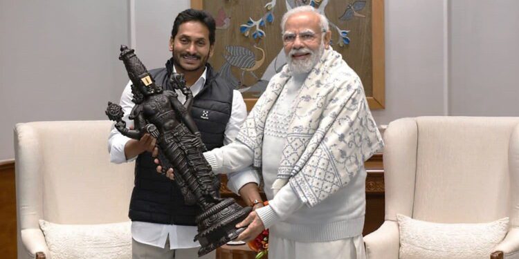 AP Chief Minister YS jagan Mohan Reddy met prime minister Narendra Modi in New Delhi on Wednesday, 28 December, 2022. (Supplied)