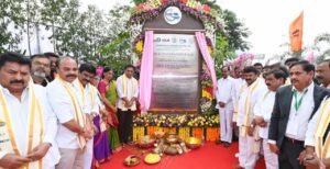 KCR at the foundation stone of Hyderabad metro project. (Supplied)