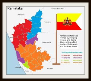 How Karnataka was formed in 1956, with parts of Bombay state (Maharashtra's predecessor) and other regions