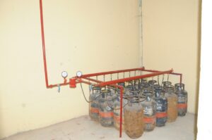 LPG cylinders at the small animals crematorium in Hyderabad. 