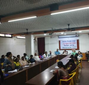 Land Researcher Usha Seethalakshi speaking at the RSV report relase on tenant farmers, Hyderabad