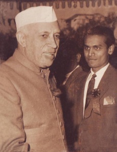 Nehru with S Natarajan, who later became a principal at the DTEA Lakshmi Bai Nagar school
