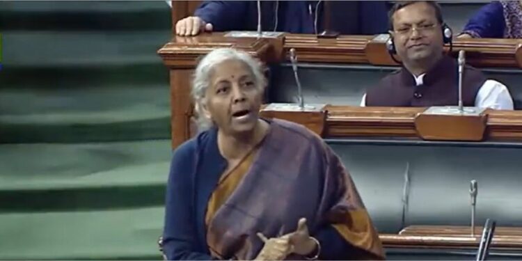 Nirmala Sitharaman speaking in the Assembly. (Screengrab)