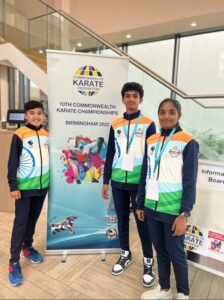 Nishtha Gangisetti and Karthik Reddy from Hyderabad at the Commonwealth Championship in UK.
