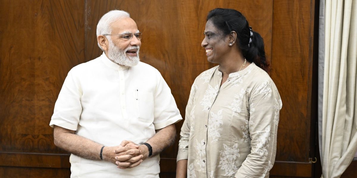 PT Usha with Prime Minister Narendra Modi. (narendramodi/Twitter)