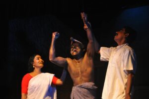A scene from one of the more recent performances of Ningalenne Communistakki. (Supplied)