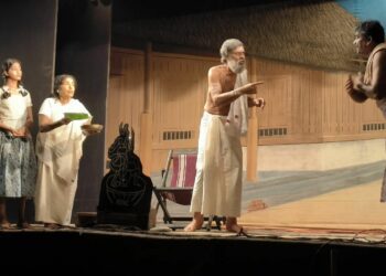 A scene from one of the more recent performances of Ningalenne Communistakki.
