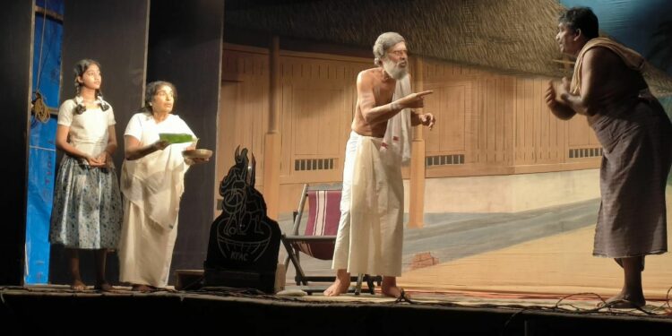 A scene from one of the more recent performances of Ningalenne Communistakki.