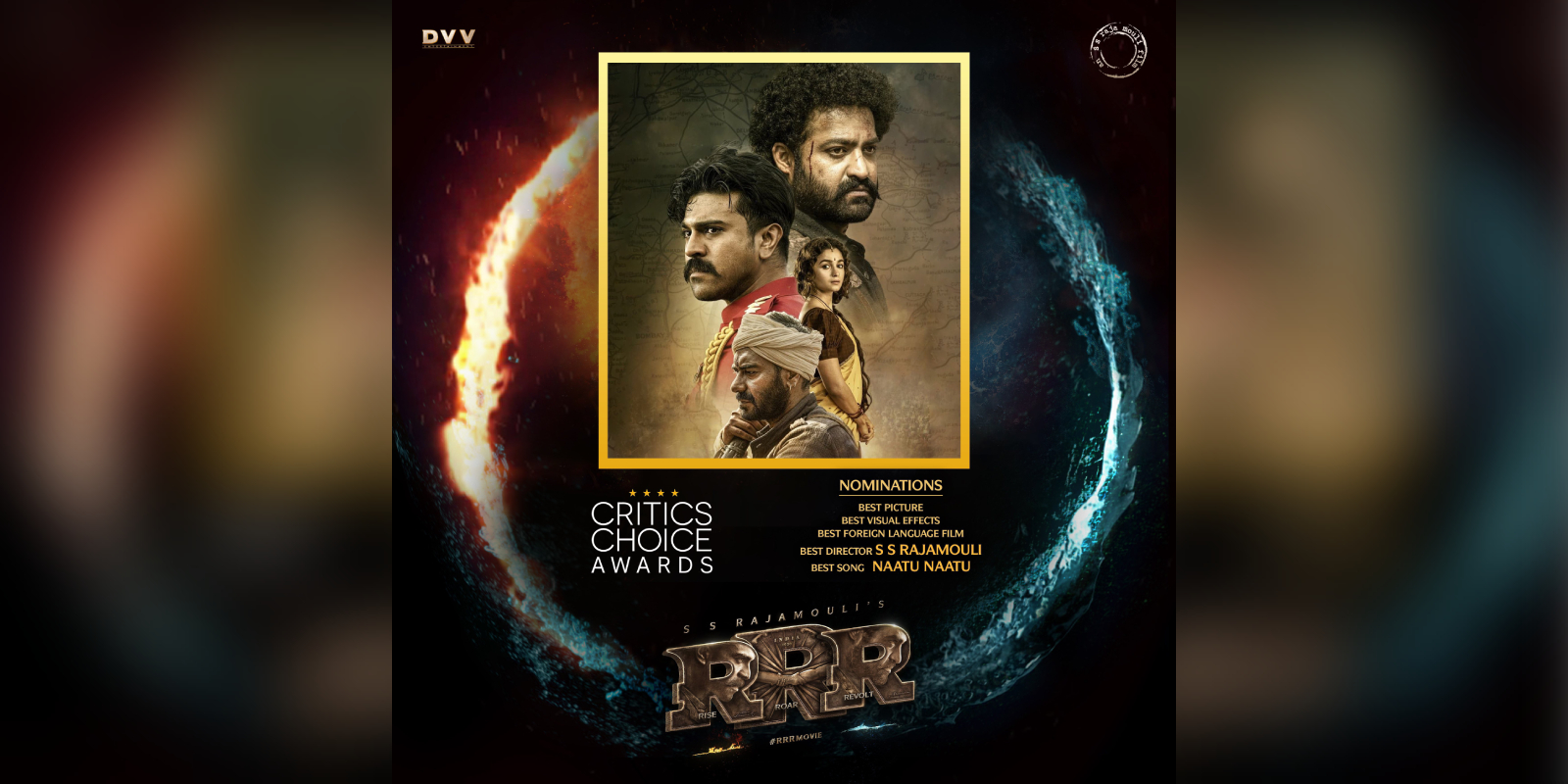 SS Rajamouli's 'RRR' Bags Two Critics' Choice Awards