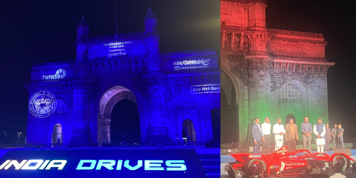 30 Day countdown begins for Hyderabad Formula E race, also known as Hyderabad E Prix, at the Gateway of India in Mumbai.