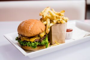 Hamburger and fries unhealthy