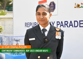 Lt Commander Disha Amrith will lead the contingent on 26th January. (screengrab)