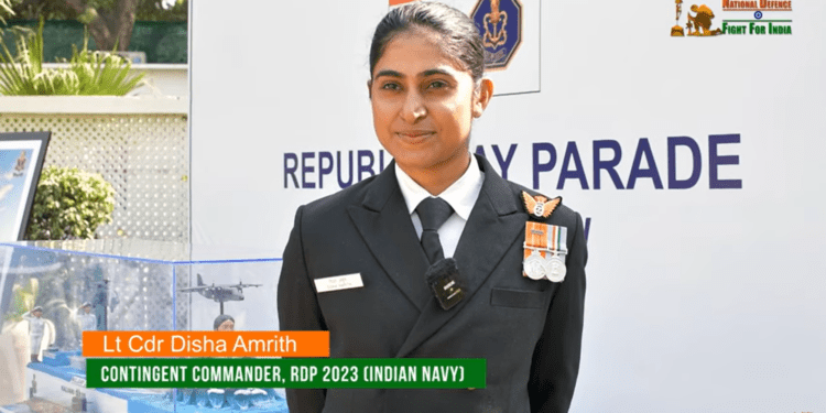 Lt Commander Disha Amrith will lead the contingent on 26th January. (screengrab)