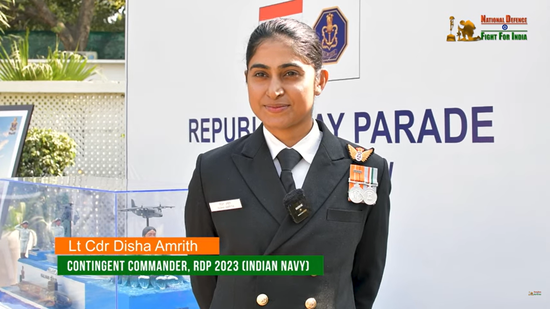Lt Cdr Disha Amrith, an officer from Karnataka commanding the Republic Day contingent