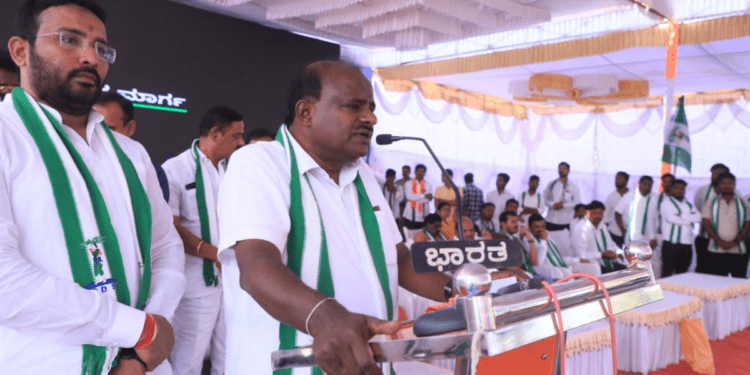 To meet JD(S)' 123-seat target, Kumaraswamy stated that he was working 18 hours a day and sleeping just 3 hours. (HD Kumaraswamy/Twitter)