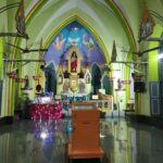 Inside view of St Ann Roman Catholic Church in Yanam.