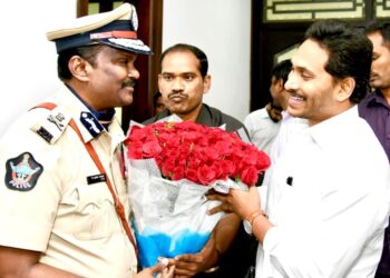 Jagan with IPS officer Sunil Kumar,