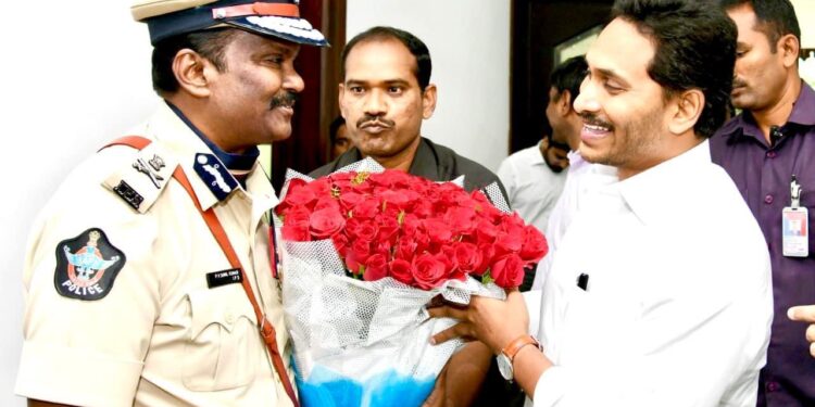 Jagan with IPS officer Sunil Kumar,