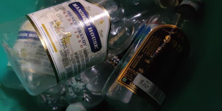Plastic liquor bottles Kerala