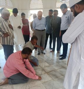 Preparations going for burial for Nizam Mukarram Jah at Makkah Masjid in Hyderabad.