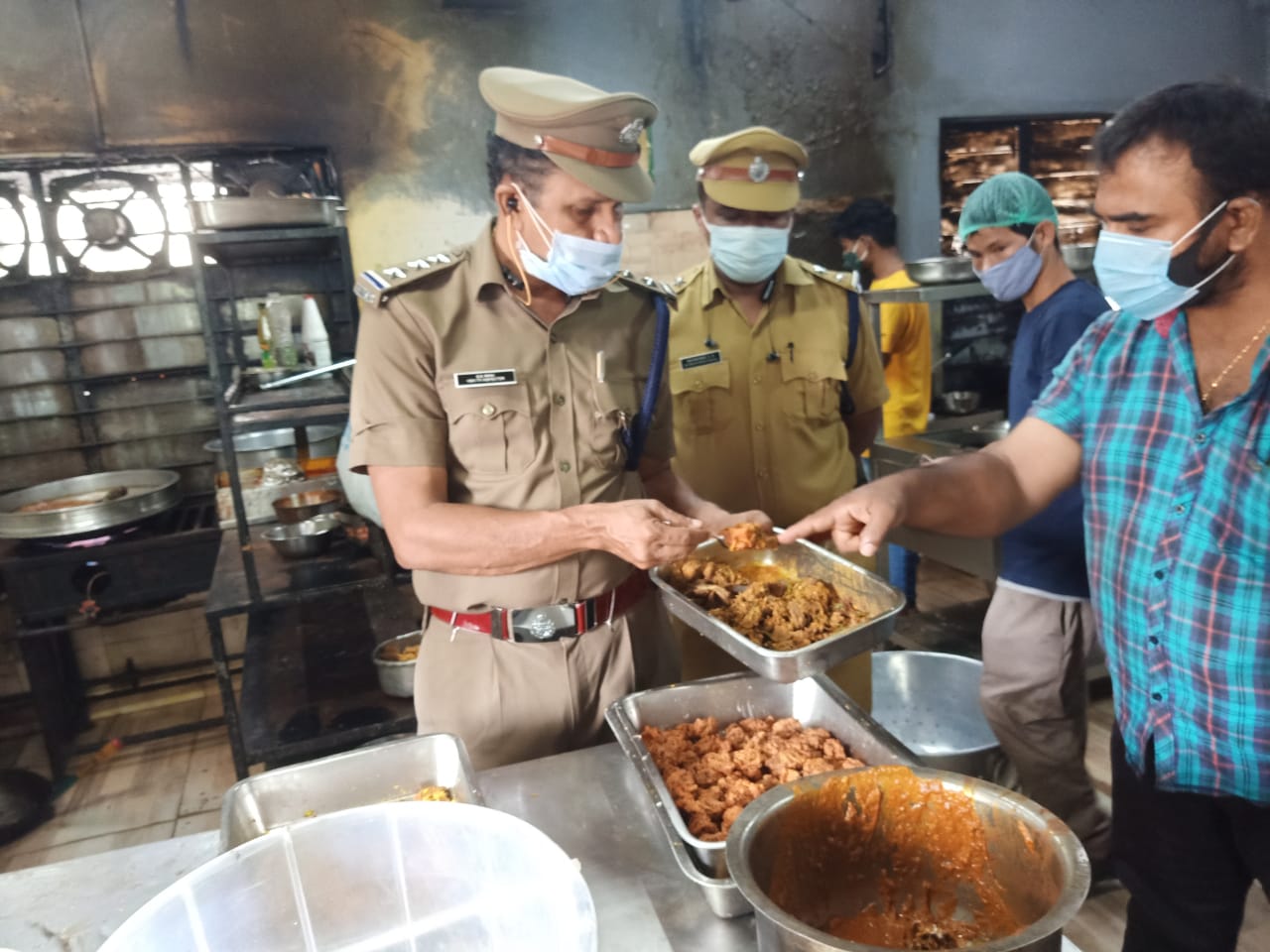 `A restaurant in Kerala being inspected after several instances of food poisoning were reported in the state. (KB Jayachandran/South First)